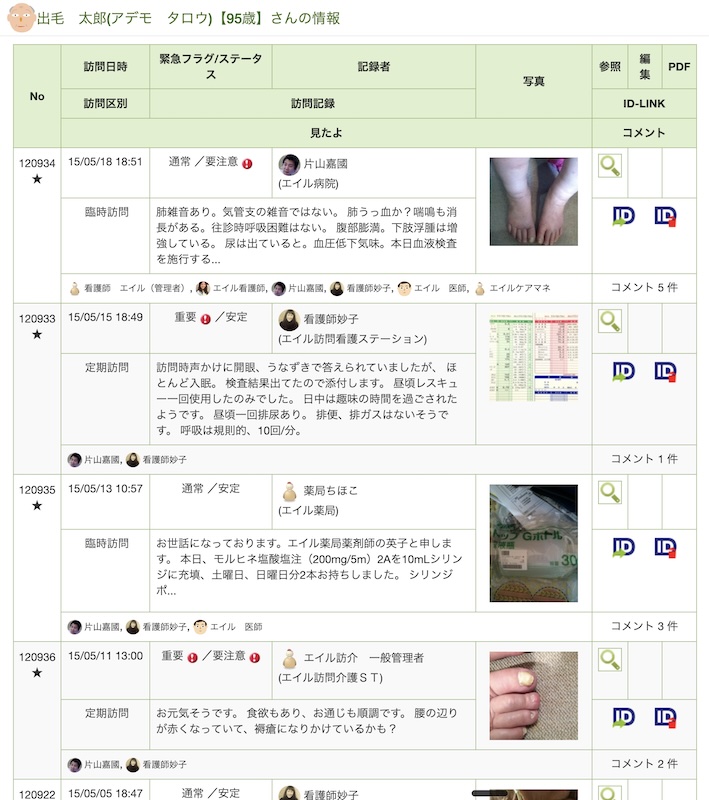 訪問メモ登録画面