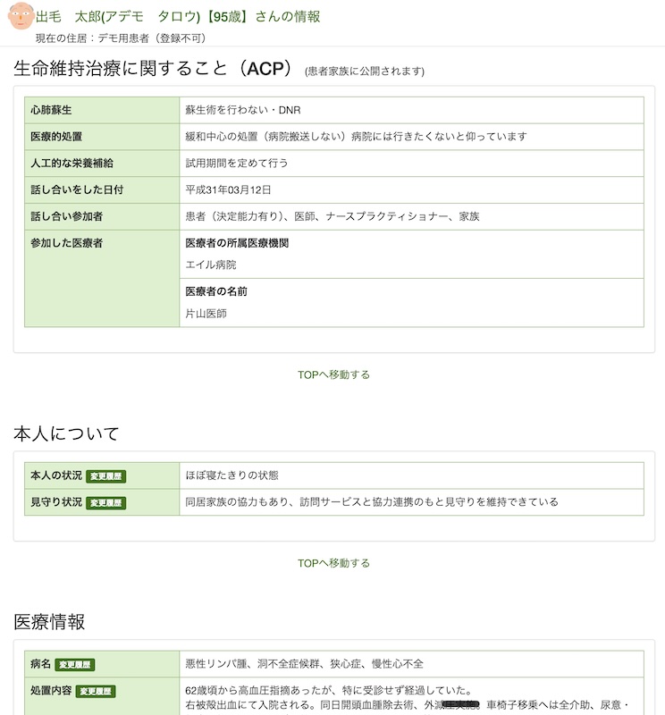 患者基本情報画面